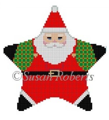 click here to view larger image of Santa Overalls Star (hand painted canvases)