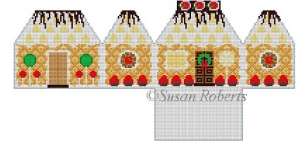 click here to view larger image of Pineapple Gingerbread House (hand painted canvases)