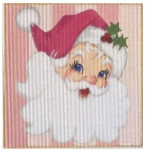 click here to view larger image of Pink Santa Square (hand painted canvases)