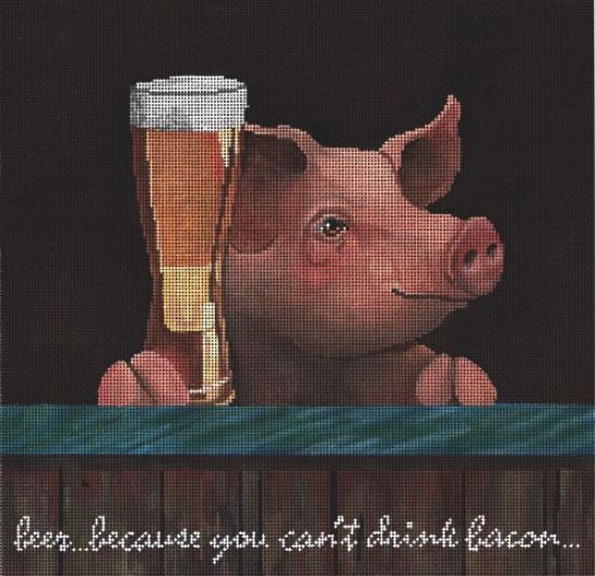 click here to view larger image of Beer.... because you cant drink bacon (hand painted canvases)