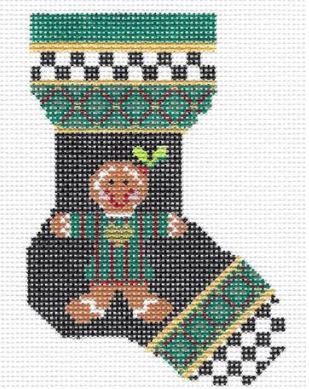 click here to view larger image of Gingerbread Boy Sock (hand painted canvases)