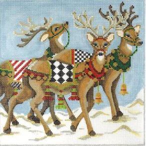 click here to view larger image of Prancing Reindeer (hand painted canvases)