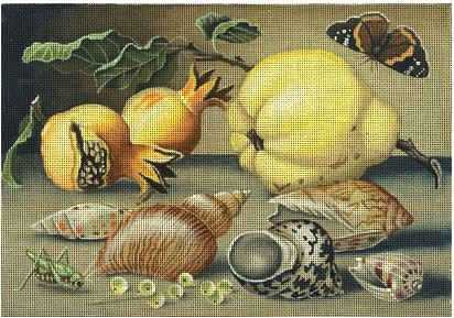 click here to view larger image of Pears and Shells  (hand painted canvases)
