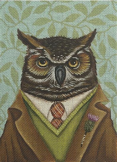 click here to view larger image of Dapper Owl (hand painted canvases)