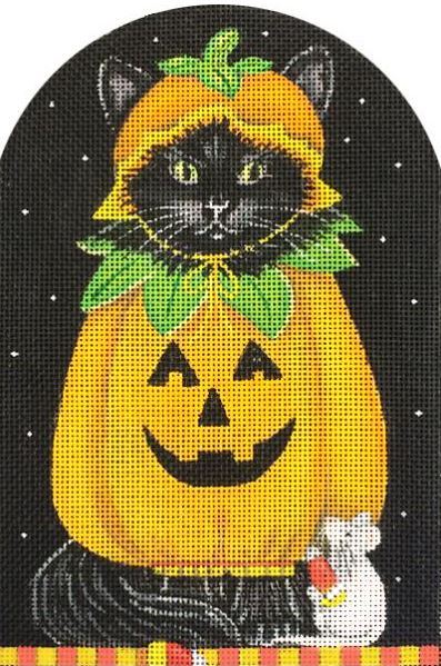 click here to view larger image of Pumpkin Kitty  (hand painted canvases)