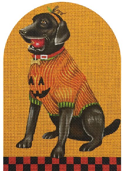click here to view larger image of Halloween Black Lab (hand painted canvases)