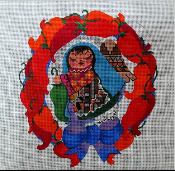 click here to view larger image of Chilli Angel Wreath (hand painted canvases)