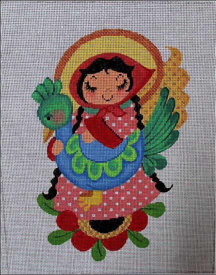 click here to view larger image of Angel With Peacock (hand painted canvases)