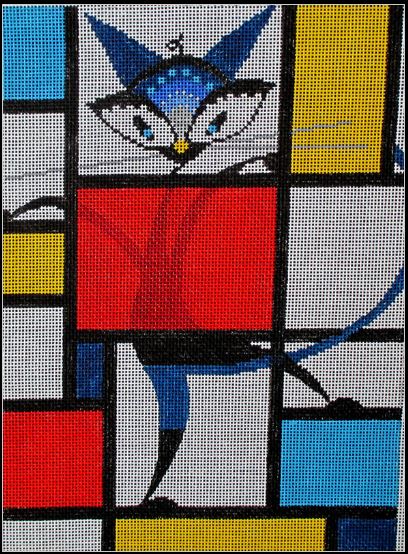 click here to view larger image of Mondrian Cat (hand painted canvases)