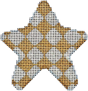 click here to view larger image of Gold Harlequin Mini Star (hand painted canvases)