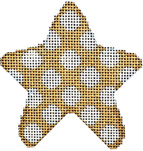 click here to view larger image of Gold Coin Dot Mini Star (hand painted canvases)