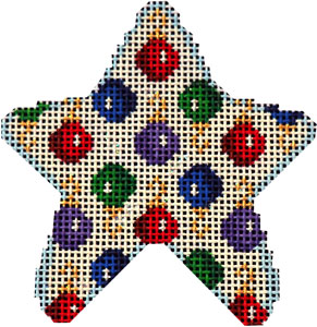click here to view larger image of Ornament Repeat Mini Star (hand painted canvases)