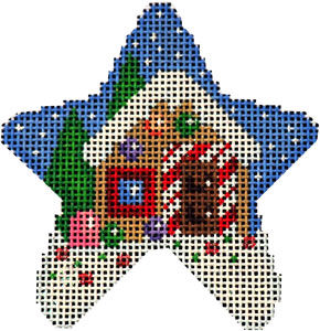 click here to view larger image of Gingerbread House Mini Star (hand painted canvases)