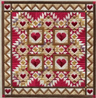 click here to view larger image of Western Hearts - Red Version (counted canvas work)