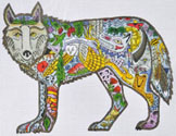click here to view larger image of Standing Wolf  (hand painted canvases)