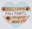 click here to view larger image of Dogs Leave Paw Prints - Blue (hand painted canvases)
