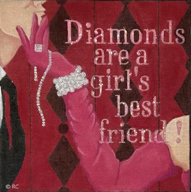 click here to view larger image of Diamonds are a Girls Best Friend (hand painted canvases)