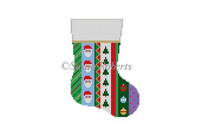 click here to view larger image of Santa Vertical Stripe (hand painted canvases)