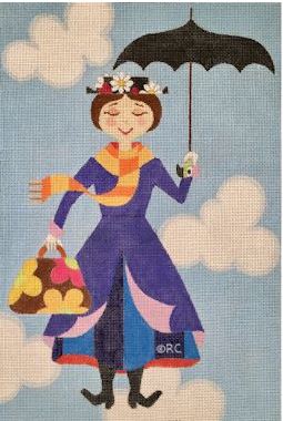 click here to view larger image of Flying English Nanny in the Clouds (hand painted canvases)