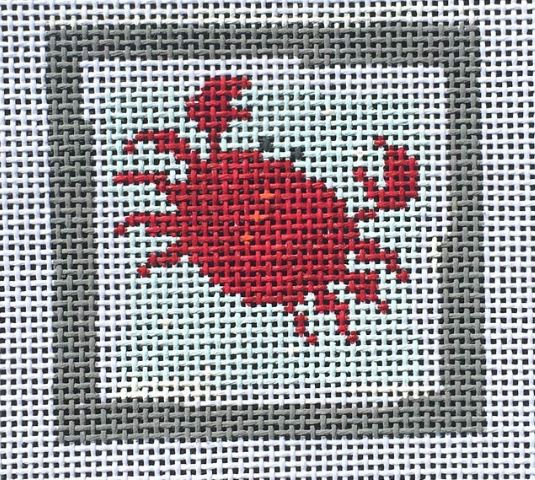click here to view larger image of Crab Dark Red (hand painted canvases)