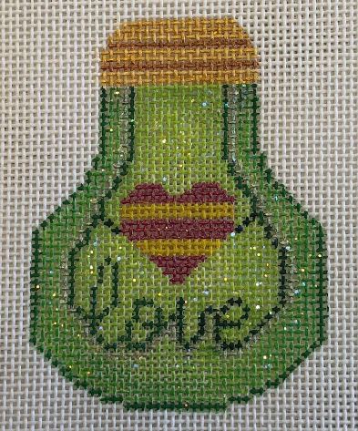 click here to view larger image of Love Light Bulb - Green (hand painted canvases)