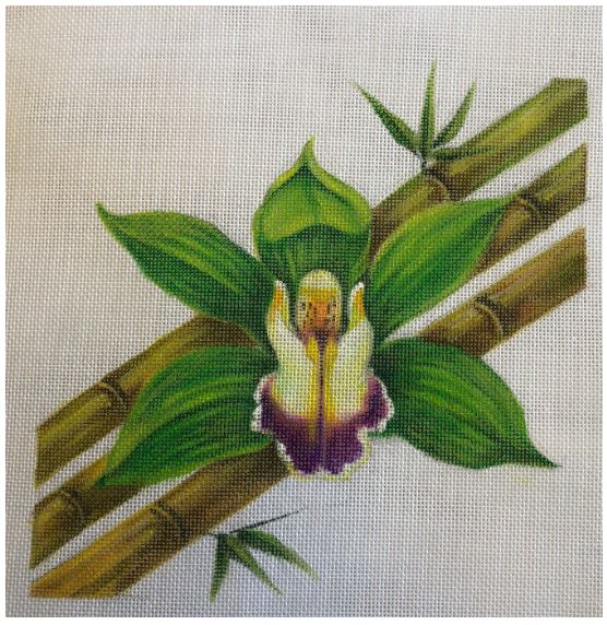 click here to view larger image of Orchids Bamboo (hand painted canvases)