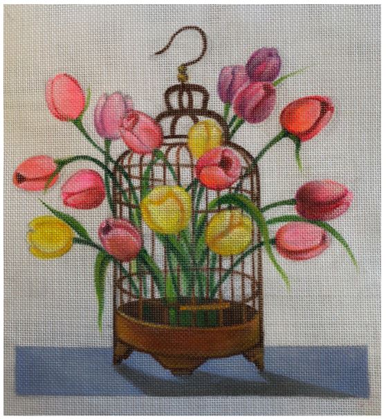 click here to view larger image of Birdcage Tulips (hand painted canvases)