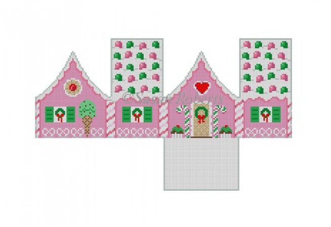 click here to view larger image of Gum Drops Peppermint Gingerbread House  (hand painted canvases)