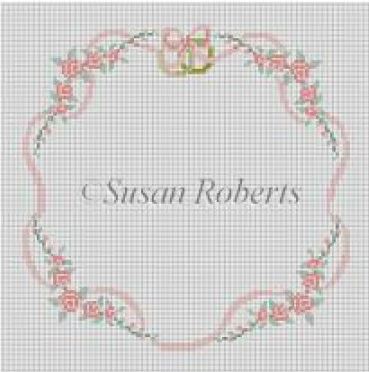 click here to view larger image of Ribbon, Roses, & Rings (hand painted canvases)