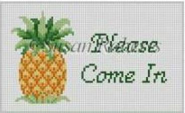 click here to view larger image of Pineapple - Please Come In (hand painted canvases)