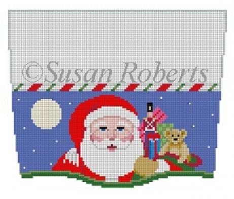click here to view larger image of Santa & Bag Stocking Topper (hand painted canvases)