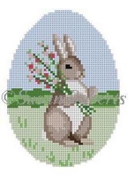 click here to view larger image of Bunny with Flowers (hand painted canvases)