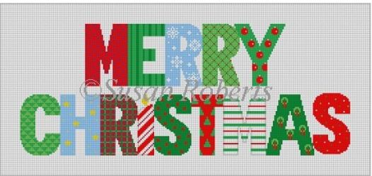 click here to view larger image of Merry Christmas Patchwork (hand painted canvases)