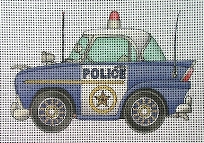click here to view larger image of Vintage Police Car (hand painted canvases)