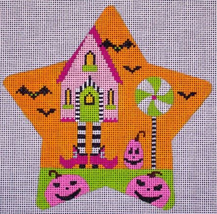 click here to view larger image of Spooky Star - Witch House (hand painted canvases)