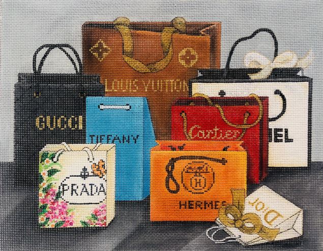 click here to view larger image of Designer Shopping Bags - 13M (hand painted canvases)