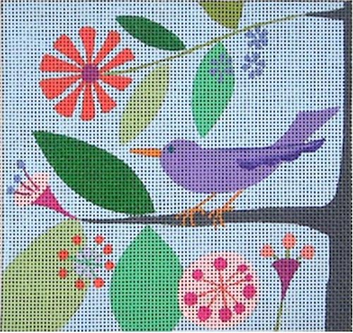 click here to view larger image of Lilac Bird (hand painted canvases)