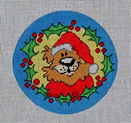 click here to view larger image of Bear Christmas Ornament (hand painted canvases)
