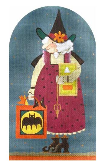 click here to view larger image of Candy Corn Witch (hand painted canvases)