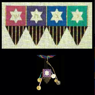 click here to view larger image of Jeweled Dreidel (hand painted canvases)
