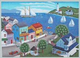 click here to view larger image of Harbor Town (hand painted canvases)