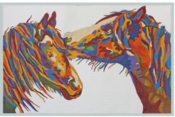 click here to view larger image of My Secret - Colorful Horses (hand painted canvases)