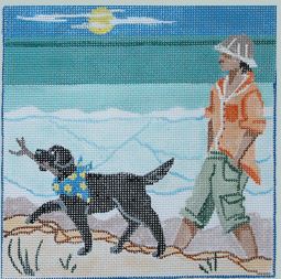 click here to view larger image of Walking the Dog (hand painted canvases)