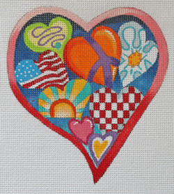click here to view larger image of Lonely Hearts Club - Heart Collage (hand painted canvases)