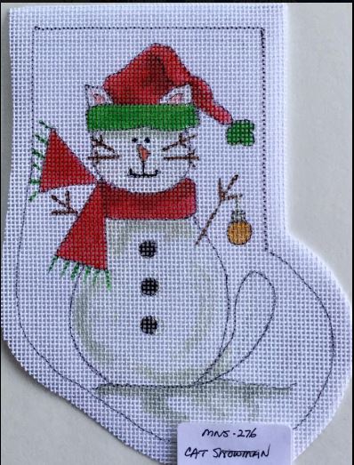 click here to view larger image of Cat Snowman (hand painted canvases)