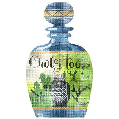 click here to view larger image of Owl Hoots Poison Bottle (hand painted canvases)