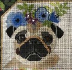 click here to view larger image of Flower Girls - Pug (hand painted canvases)