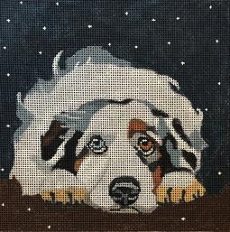 click here to view larger image of Snow Watch Aussie (hand painted canvases)