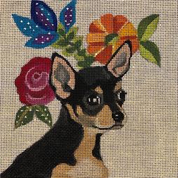 click here to view larger image of Garden Chihuahua (hand painted canvases)