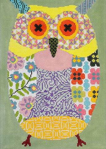 click here to view larger image of Patchwork Owl - Oscar (hand painted canvases)